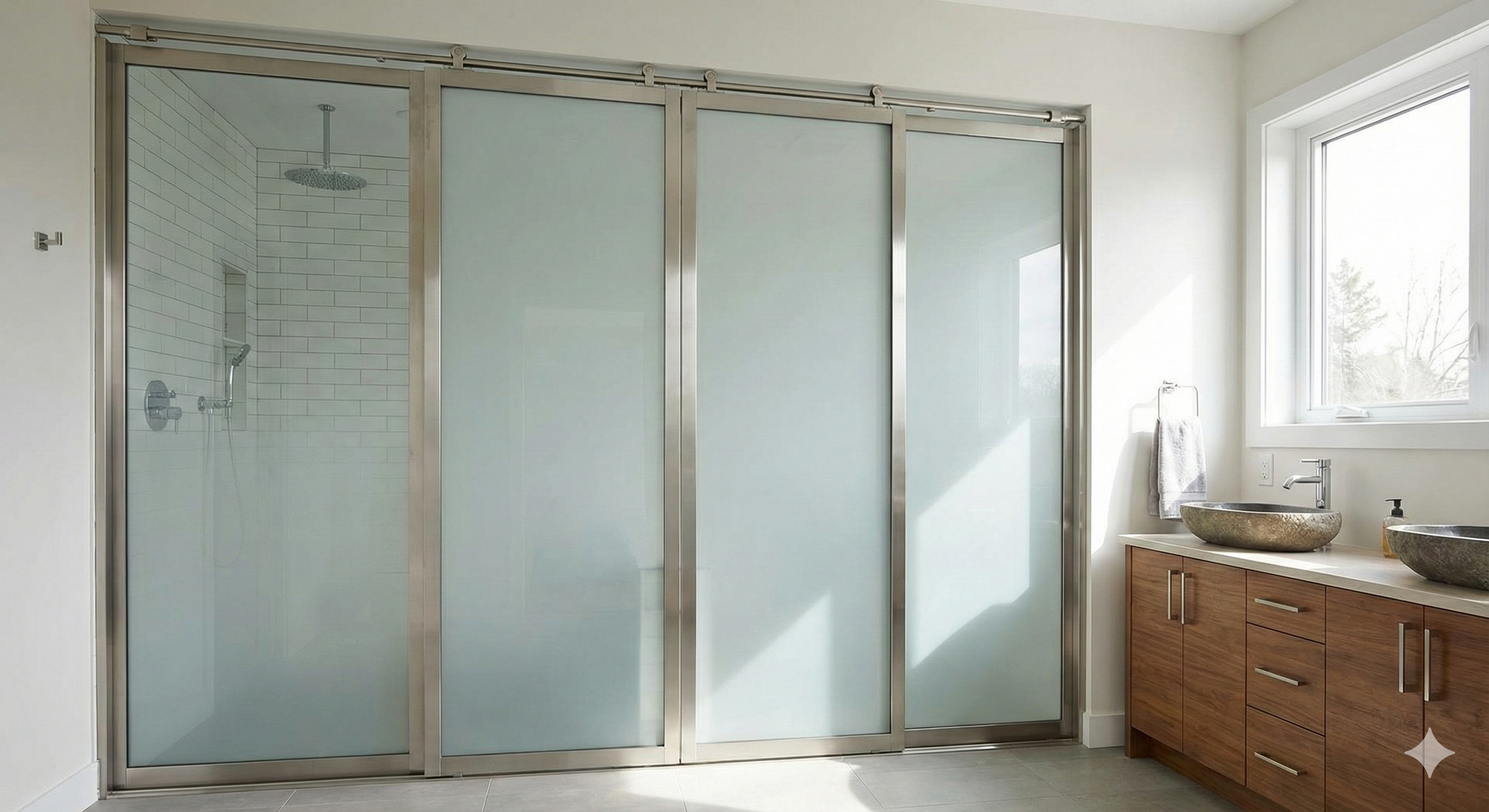 Puerta de baño corrediza moderna